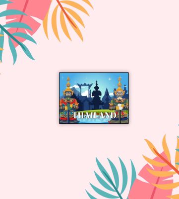 Thailand Country Wooden Fridge Magnet Sticker Refrigerator Door, Home & Kitchen Decor Accessories Travel Souvenir Stylish Gift Item